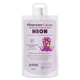 Abroli MonsterColor Washable Tempera Paint - Neon Purple, 5 oz Pouch