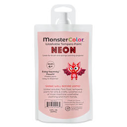 Abroli MonsterColor Washable Tempera Paint - Neon Red, 5 oz Pouch