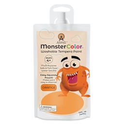 Abroli MonsterColor Washable Tempera Paint - Orange, 5 oz Pouch, front