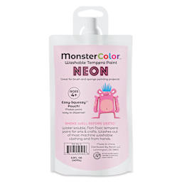 Abroli MonsterColor Washable Tempera Paint - Neon Pink, 5 oz Pouch