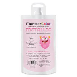 Abroli MonsterColor Washable Tempera Paint - Metallic Pink, 5 oz Pouch