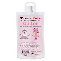 Abroli MonsterColor Washable Tempera Paint - Pink Glitter, 5 oz Pouch