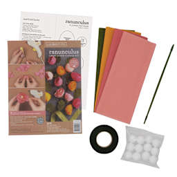 Crepe Paper Ranunculus Flower Kit Ranunculus Kit