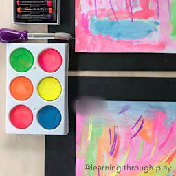 Low-Mess Washable 6-Color Paint Disc Sets Fluoro Colors