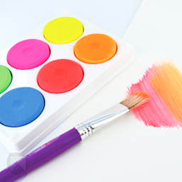 Low-Mess Washable 6-Color Paint Disc Sets Fluoro Colors