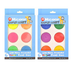 Low-Mess Washable 6-Color Paint Disc Sets Bright Colors