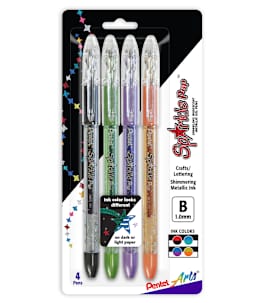 Sparkle Pop Metallic Gel Pen Sets 4-Pen Set Black/Red, Green/Blue, Orange/Yellow & Violet/Blue