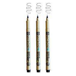 Pigma Micron PN Plastic Nib Pen Sets 3-Pen Set, .45 - Peggable