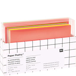 Rico Design Greeting Cards, Pkg of 12 Neon Colors 4.1" x 2.9"