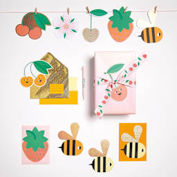 Rico Design Greeting Cards Bee/Fruit/Flower 6.7" x 4.75"