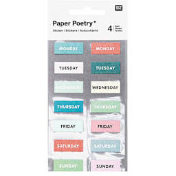Sticker Sheet Sets Weekdays Green - 4 Shts./Pkg.