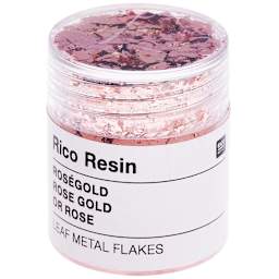 Resin Leaf Metal Flakes Rose Gold