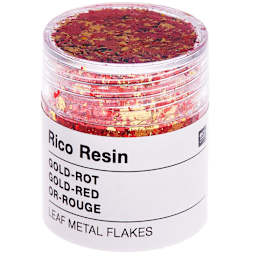 Resin Leaf Metal Flakes Gold-Red