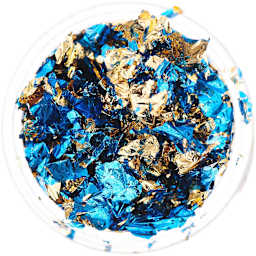Resin Leaf Metal Flakes Gold-Blue