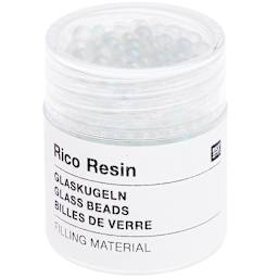 Resin Filling Materials Glass Beads, White Iridescent - 12.4g