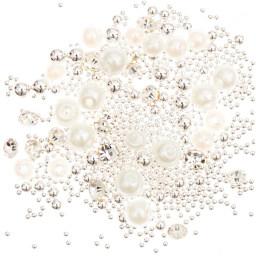 Resin Filling Materials Pearls, Diamonds, Globules - Silver, 13.5g