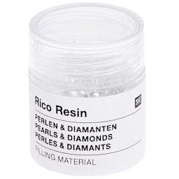Resin Filling Materials Pearls, Diamonds, Globules - Silver, 13.5g
