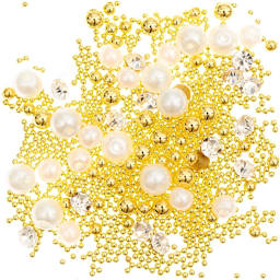 Resin Filling Materials Pearls, Diamonds, Globules - Gold, 13.5g