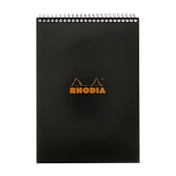 Rhodia Wire-Bound Sketchbook, Graph, 8.25 in x 11.75 in, Black