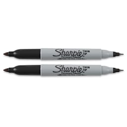 Sharpie Twin Tip Permanent Markers 2-Pen Black Set