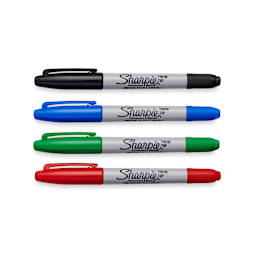 Sharpie Twin Tip Permanent Markers 4-Color Carded Set (Black, Blue, Green, Red)