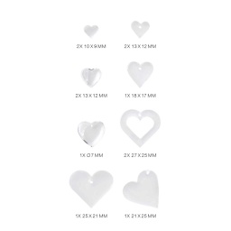 Silicone Molds Pendants Hearts - Outer Mould 4 x 21.5 cm