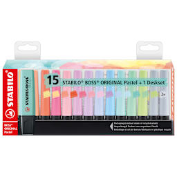 BOSS ORIGINAL Highlighters Set 15-Highlighter Pastel Desk Set