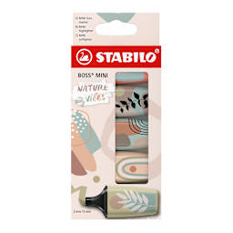 BOSS Mini Naturevibes Highlighter Set 5-Color Set (Mud Green, Earth Green, Sienna, Beige, Warm Grey)