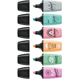 BOSS Mini Highlighter Set 6-Color Pastellove Set II (Hint of Mint, Touch of Turquoise, Pink Blush, Dusty Gray, Pale Orange, Frozen Fuchsia)