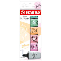 BOSS Mini Highlighter Set 6-Color Pastellove Set II (Hint of Mint, Touch of Turquoise, Pink Blush, Dusty Gray, Pale Orange, Frozen Fuchsia)