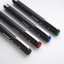 dr!ver Premium Fineliner Set 4-Color Fine Tip Wallet Set (Black, Blue, Red, Green)