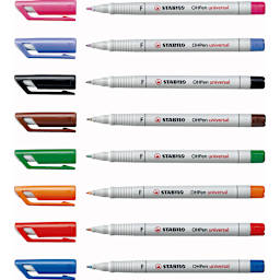OHPen Universal Pen 8 Color Set - .7mm Non Permanent - Peggable