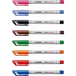 OHPen Universal Pen 8 Color Set - .7mm Non Permanent - Peggable