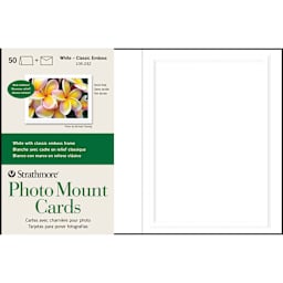 Strathmore Photo Cards White with Classic Emboss Frame - 5" x 7", Pkg of 50