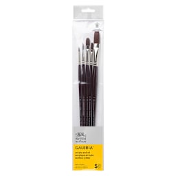 Winsor & Newton Galeria Brush Set, Long Handle, 5-Brush Set