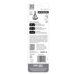 bLen Retractable Gel Pen .7mm White Barrel with Black Ink - 2/pkg.