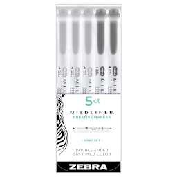 Mildliner Double-Ended Highlighter Set 5-Color Gray Set