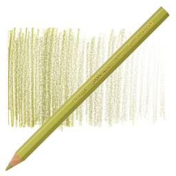 Caran d'Ache Colorblock Maxi Metallic Pencil - Gold pencil and swatch