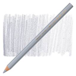 Caran d'Ache Colorblock Maxi Metallic Pencil - Silver pencil and swatch