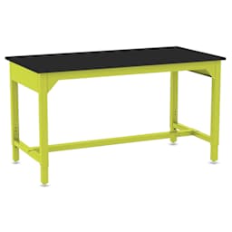 Diversified Spaces Fab-Lab Workbench - High Pressure Laminate Black Top, Lime Frame, 60" x 30" - front