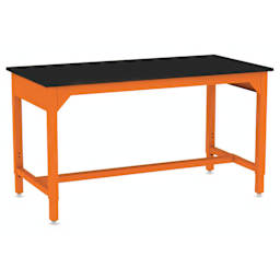 Diversified Spaces Fab-Lab Workbench - High Pressure Laminate Black Top, Carrot Frame, 60" x 30" - front