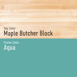 Diversified Spaces Fab-Lab Workbench - Butcher Block Top, Aqua, 60" x 30" - colors