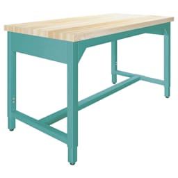 Diversified Spaces Fab-Lab Workbench - Butcher Block Top, Aqua, 60" x 30"