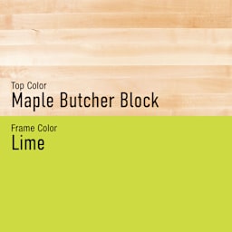 Diversified Spaces Fab-Lab Workbench - Butcher Block Top, Lime, 60" x 30" - colors