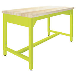 Diversified Spaces Fab-Lab Workbench - Butcher Block Top, Lime, 60" x 30"