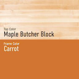 Diversified Spaces Fab-Lab Workbench - Butcher Block Top, Carrot, 60" x 30" - colors