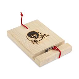 Bob Ross Wooden Travel Easel - Angled view of Easel folded for transport
