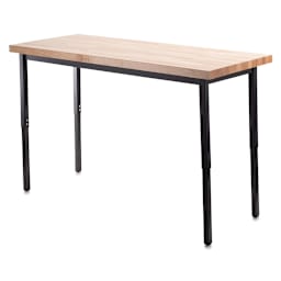 National Public Seating Adjustable Height Utility Table - Butcher Block