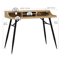 Studio Designs Woodford Writing Desk with dimensions