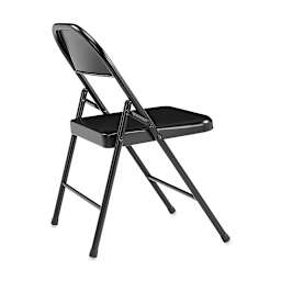 National Public Seating Commercialine Folding Chair shown in Black rear view